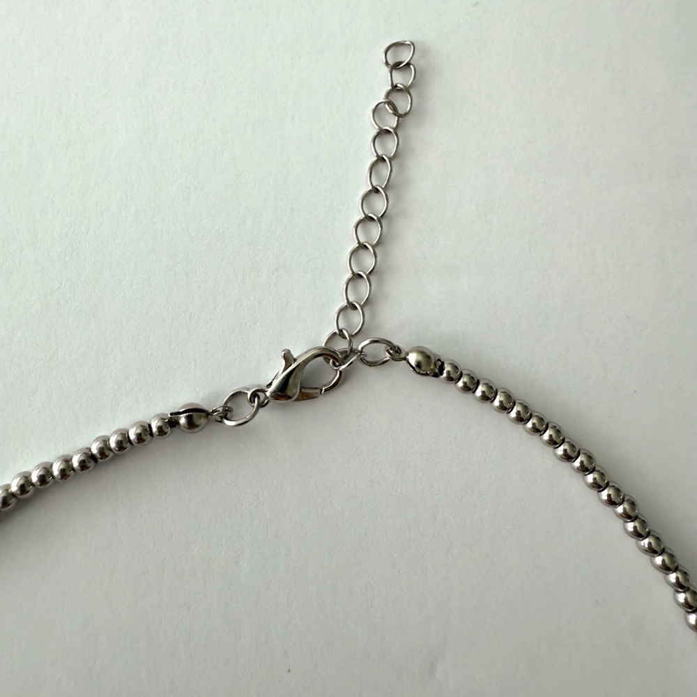 Statement Silver Geometric Necklace - image 4